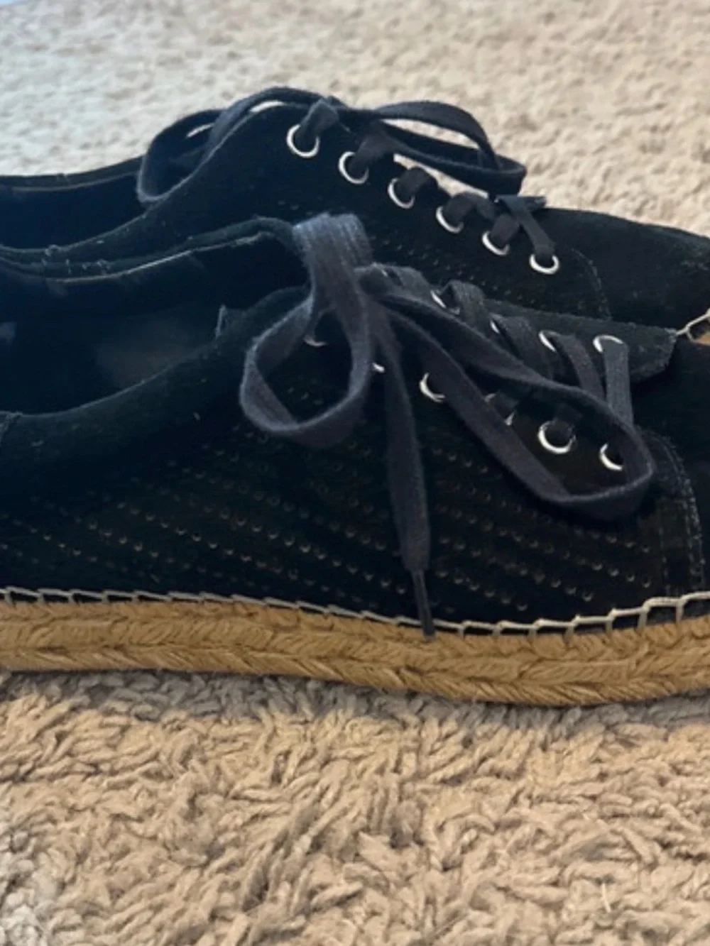 Marc Fisher Black Espadrille Platform Sneakers - Women's Casual Lace-Up
